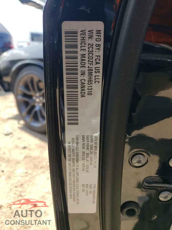 DODGE CHALLENGER 2021 - 2C3CDZFJ8MH651310