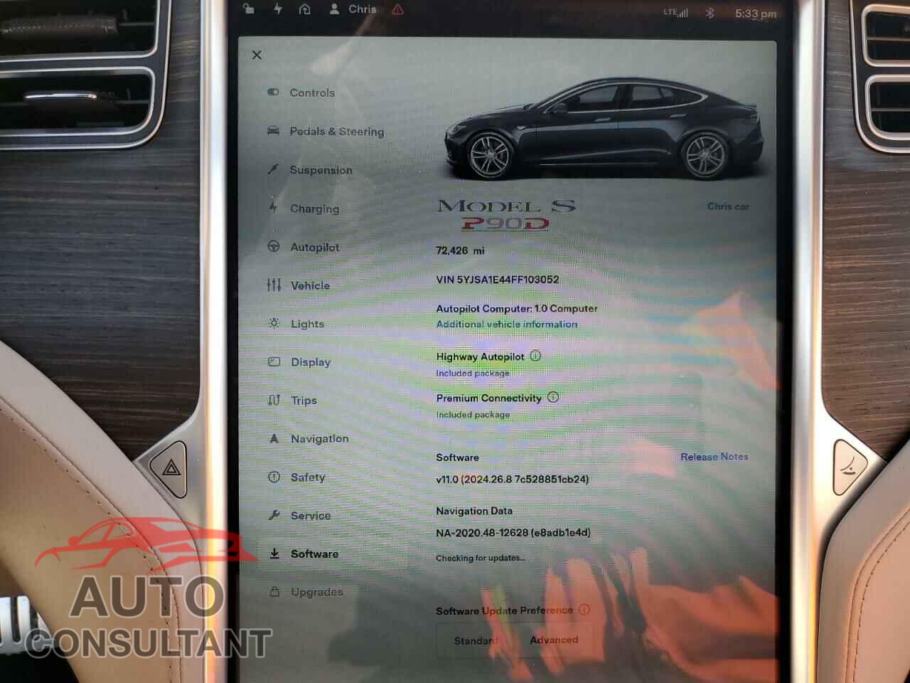 TESLA MODEL S 2015 - 5YJSA1E44FF103052