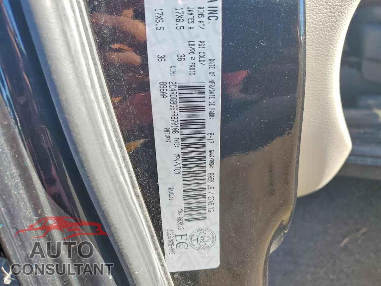 DODGE CARAVAN 2017 - 2C4RDGBG6HR870108