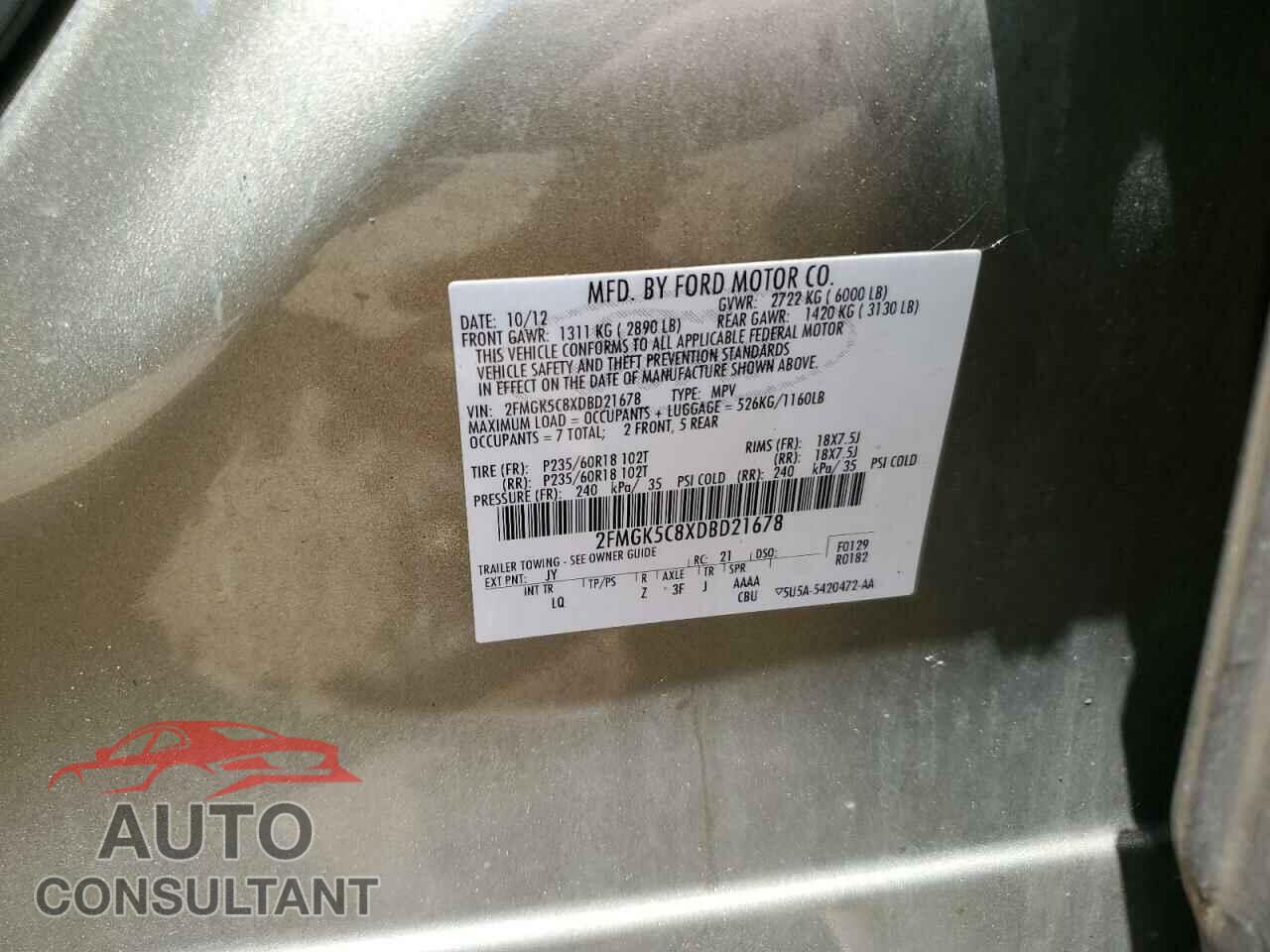 FORD FLEX 2013 - 2FMGK5C8XDBD21678