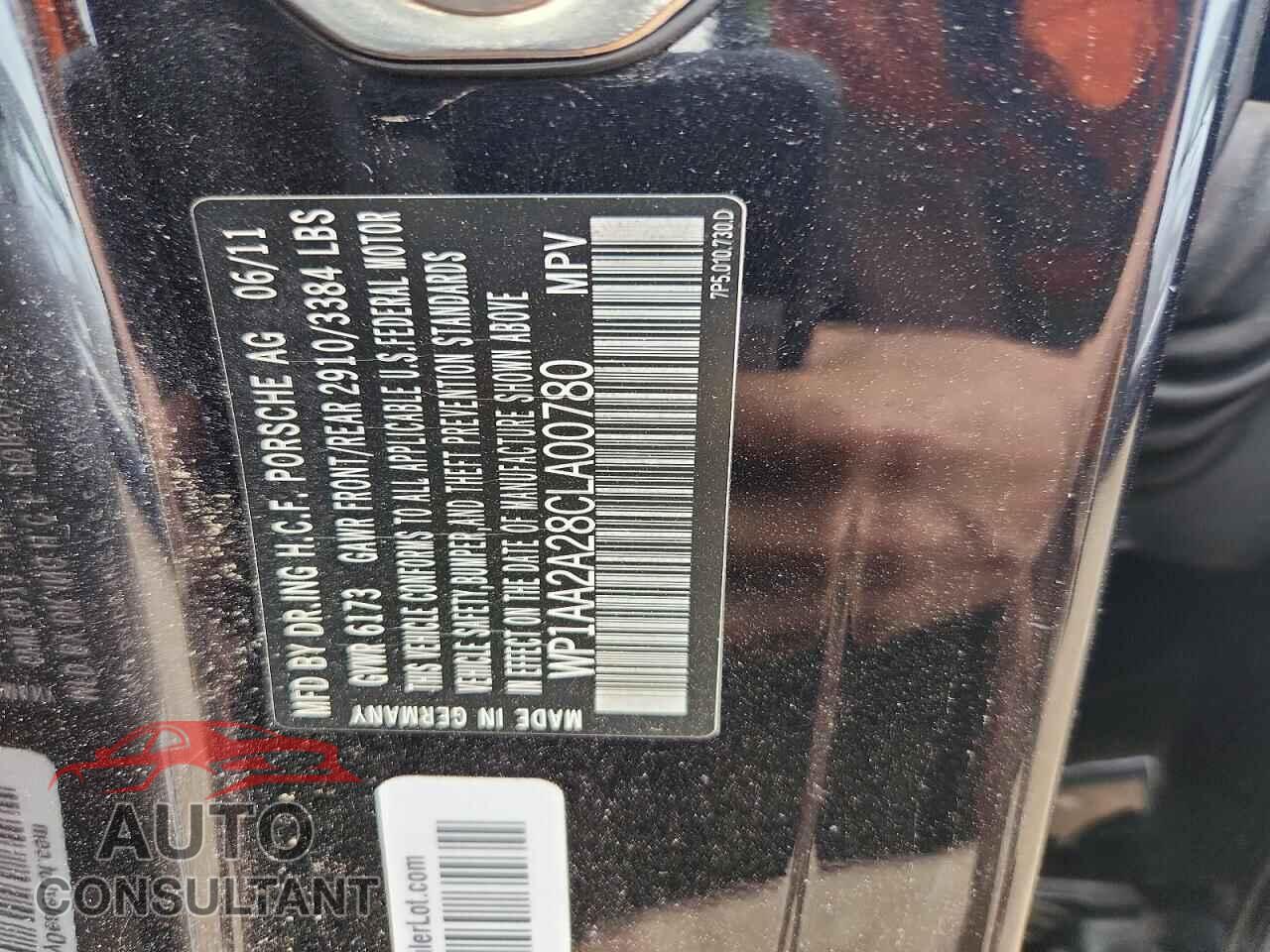 PORSCHE CAYENNE 2012 - WP1AA2A28CLA00780