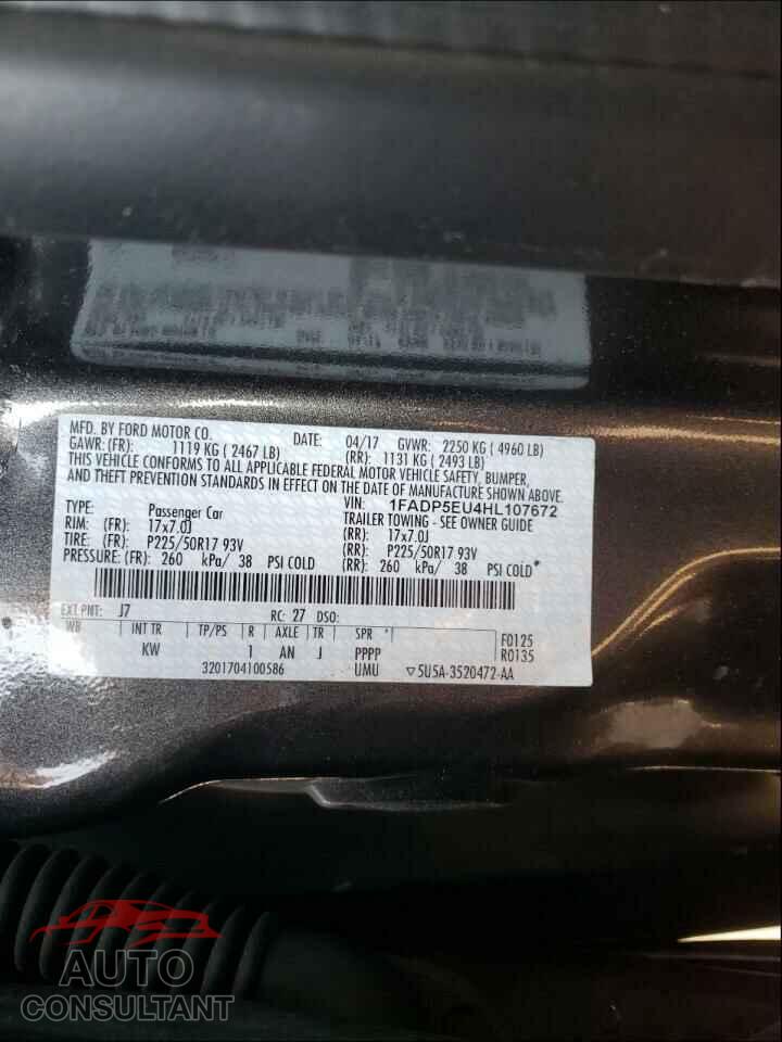 FORD CMAX 2017 - 1FADP5EU4HL107672
