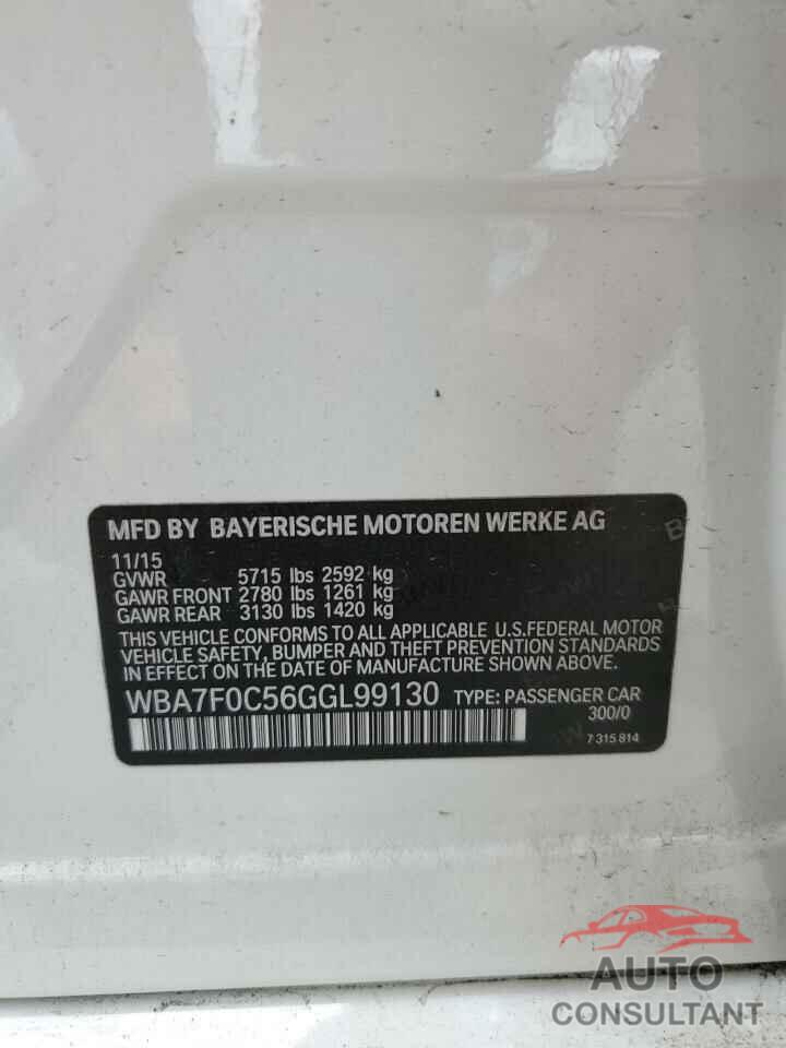 BMW 7 SERIES 2016 - WBA7F0C56GGL99130