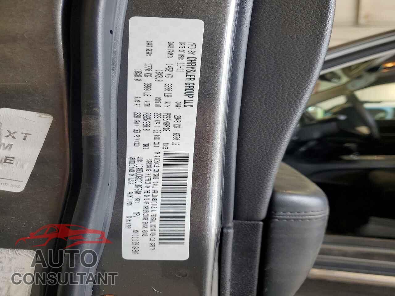 DODGE DURANGO 2012 - 1C4RDJDGXCC187940