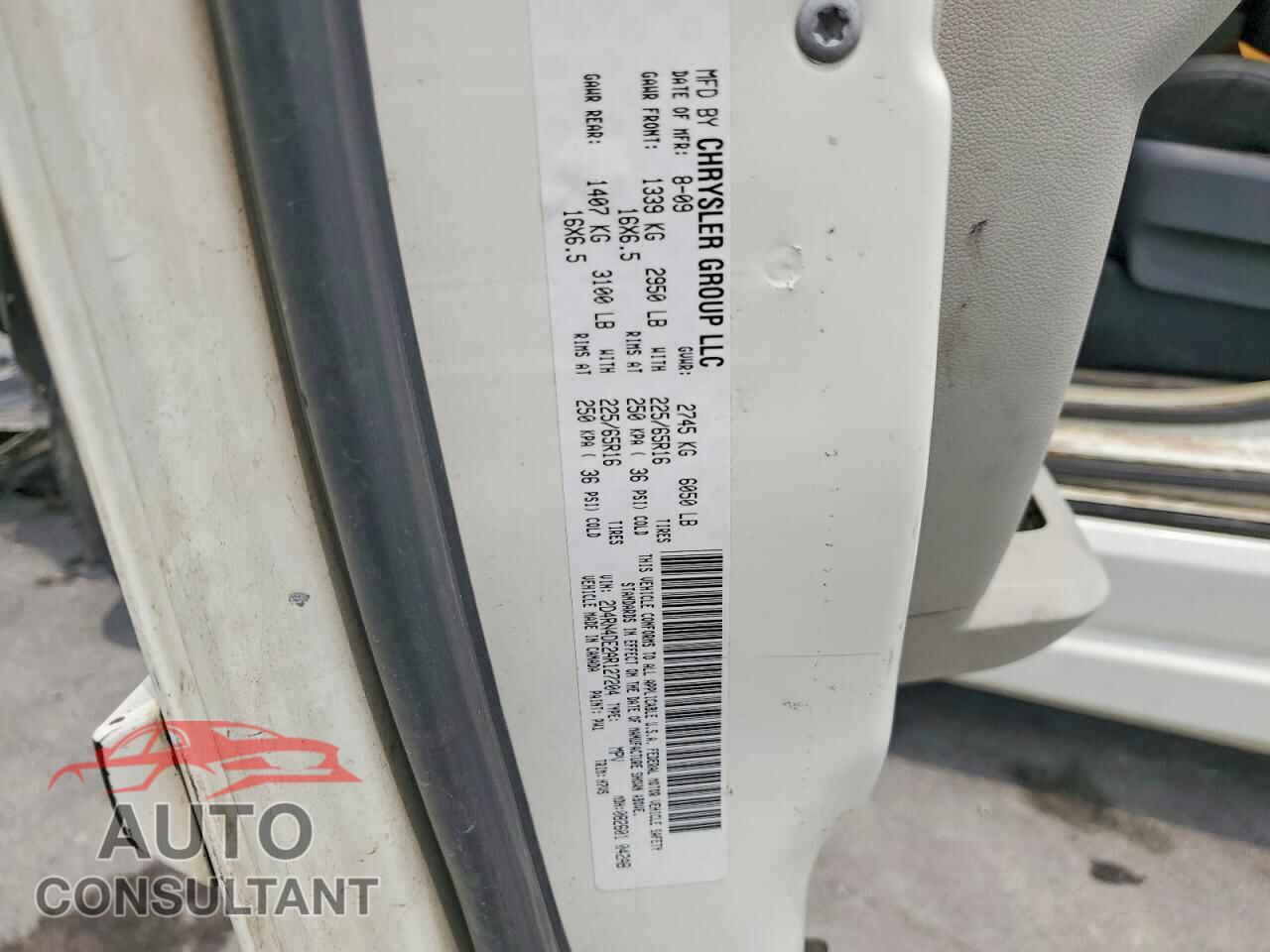 DODGE CARAVAN 2010 - 2D4RN4DE2AR127204