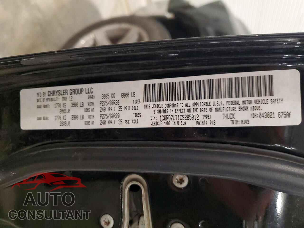 DODGE RAM 1500 2012 - 1C6RD7LT1CS285012
