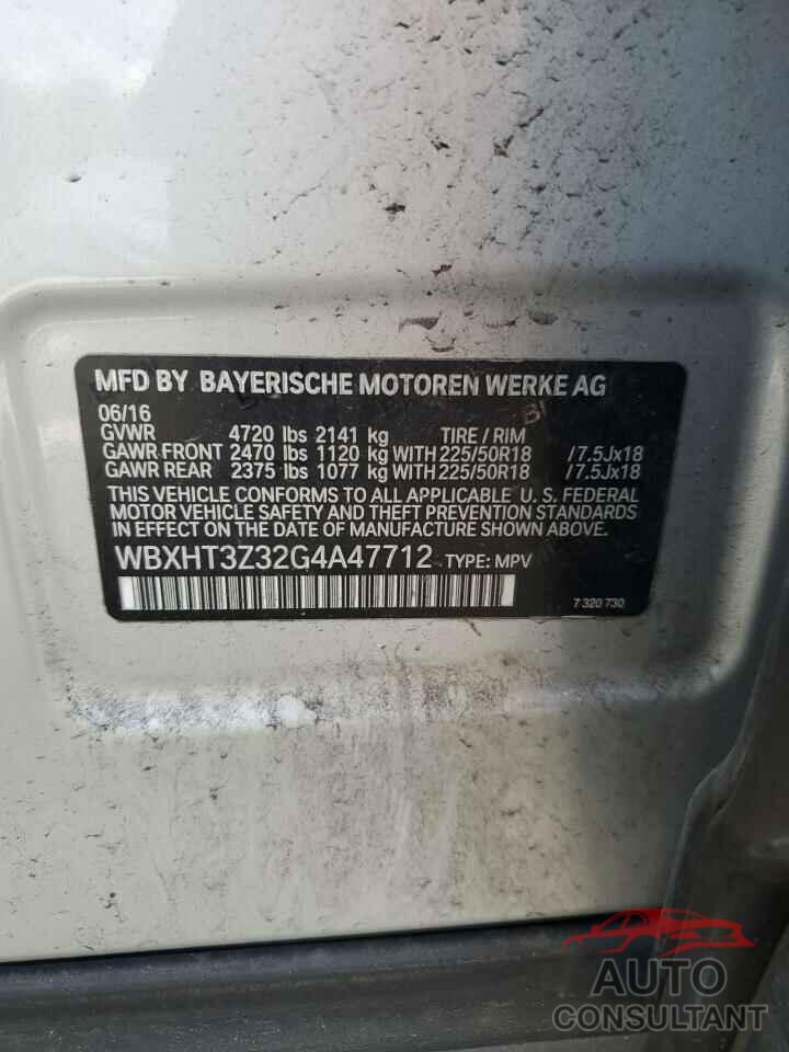 BMW X1 2016 - WBXHT3Z32G4A47712