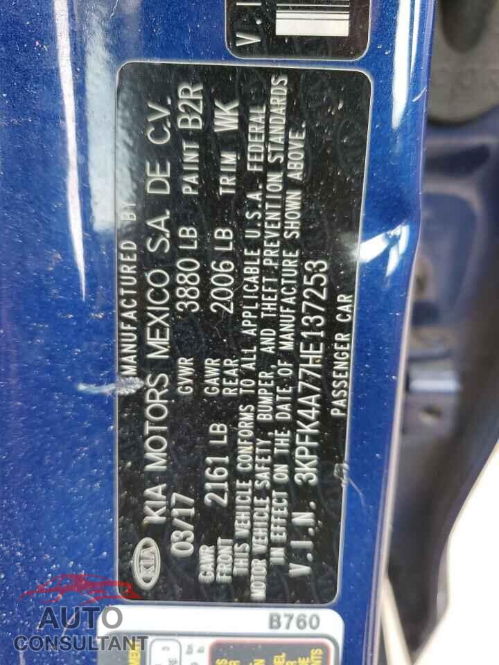 KIA FORTE 2017 - 3KPFK4A77HE137253