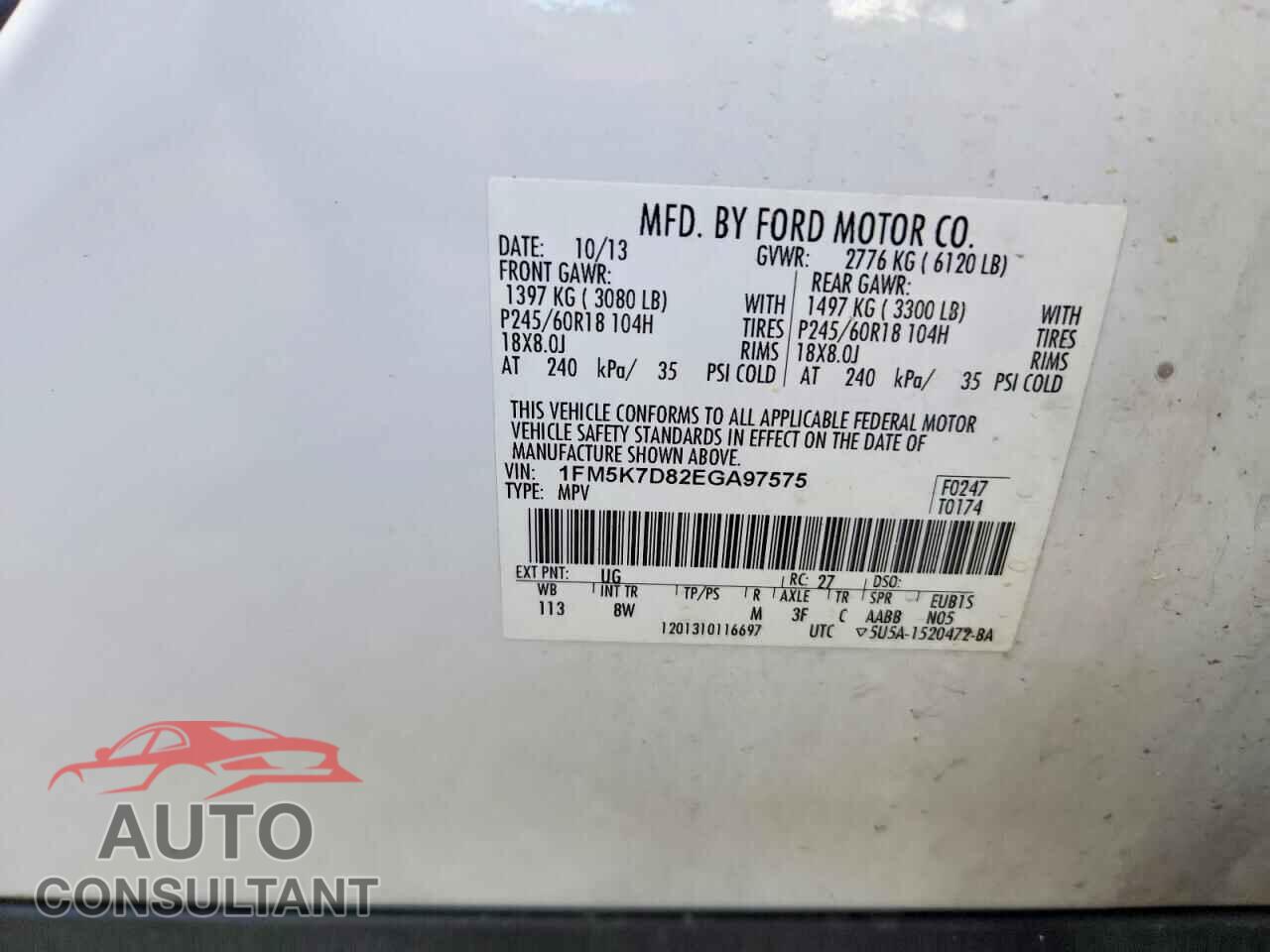 FORD EXPLORER 2014 - 1FM5K7D82EGA97575