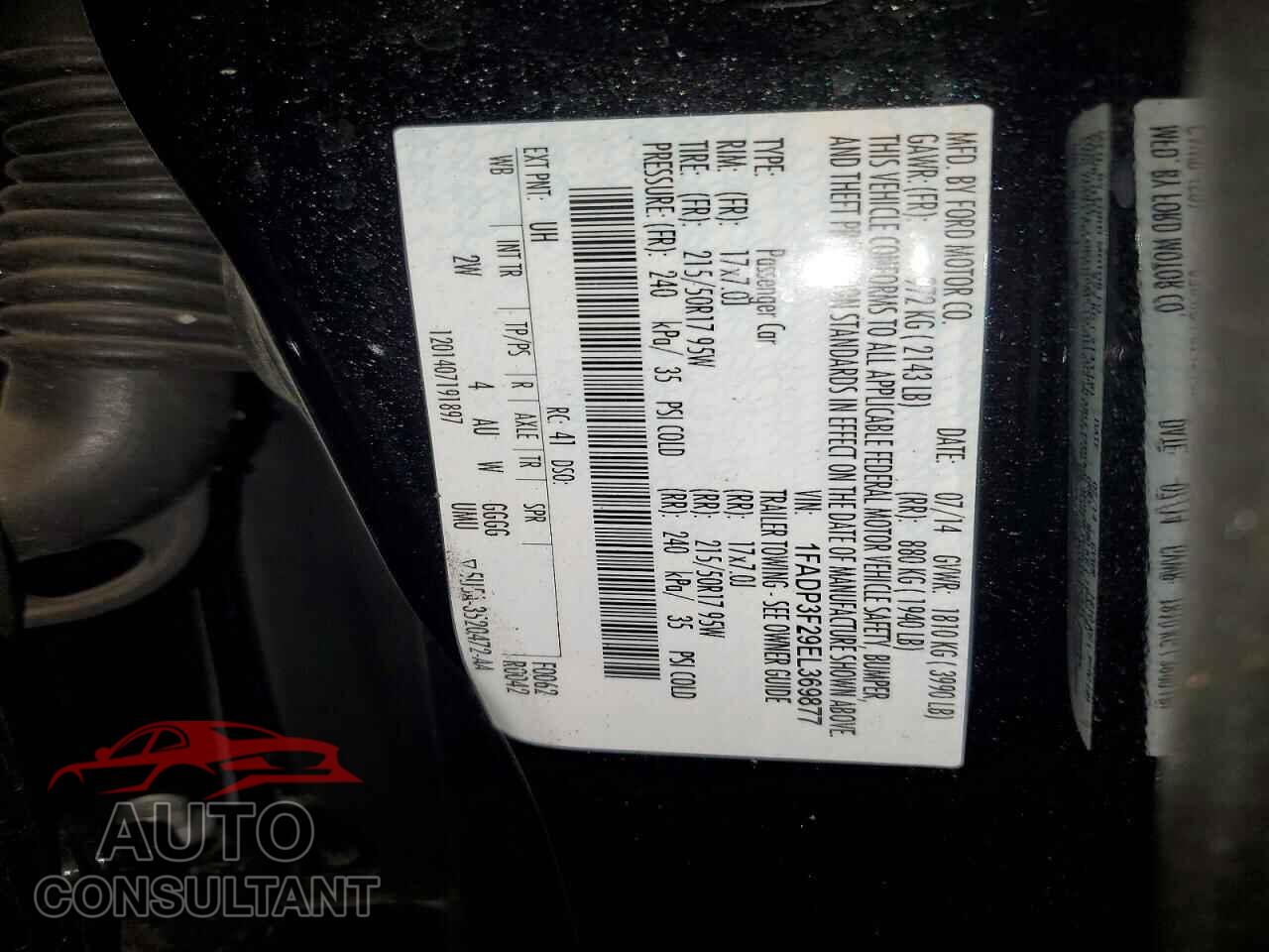 FORD FOCUS 2014 - 1FADP3F29EL369877