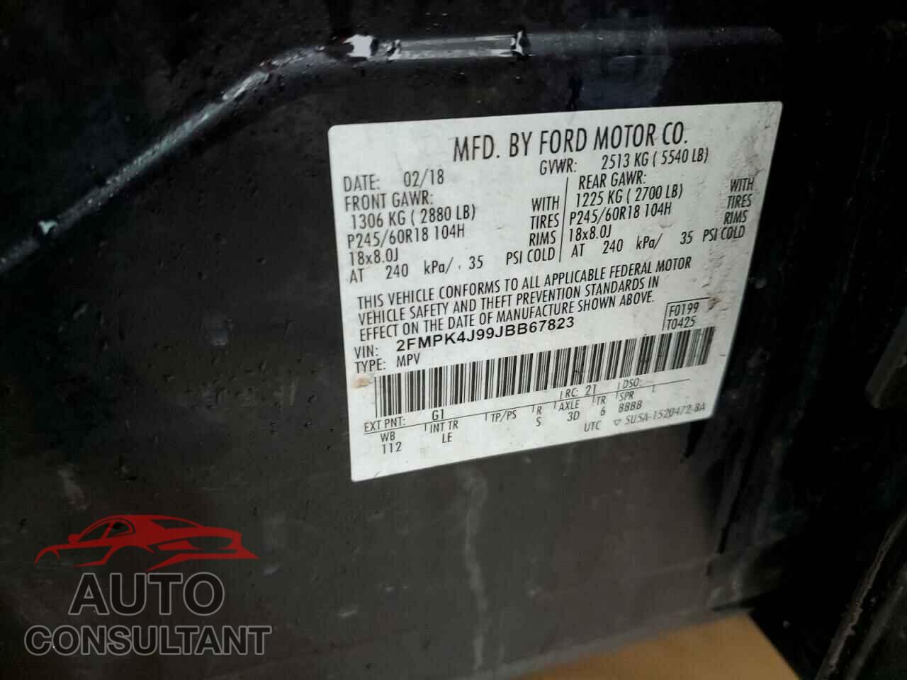 FORD EDGE 2018 - 2FMPK4J99JBB67823