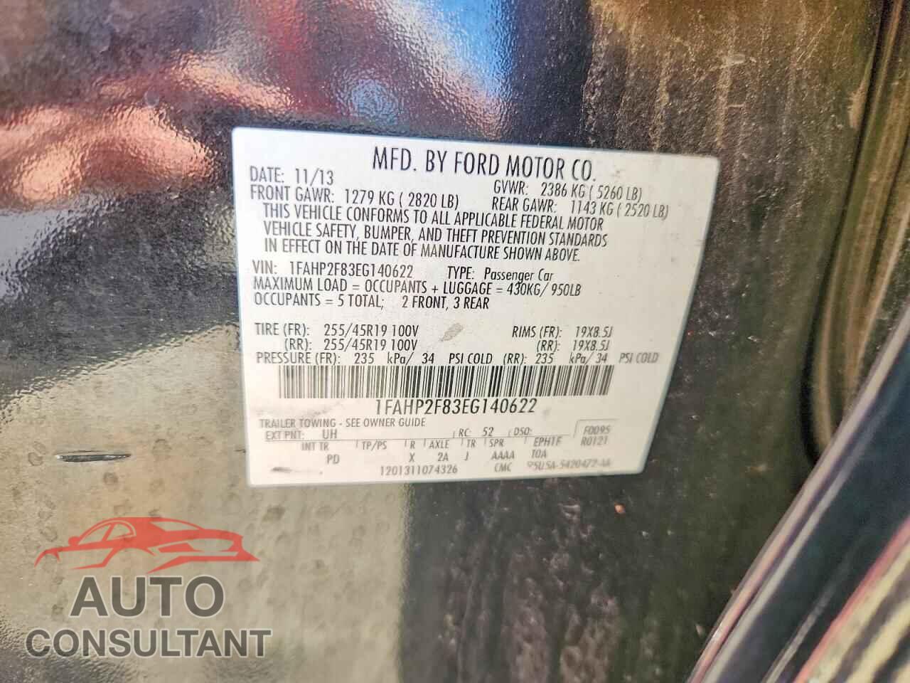 FORD TAURUS 2014 - 1FAHP2F83EG140622