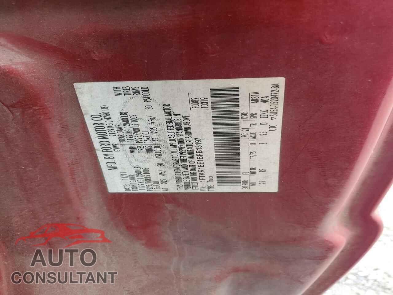 FORD RANGER 2011 - 1FTKR1EE1BPB13197