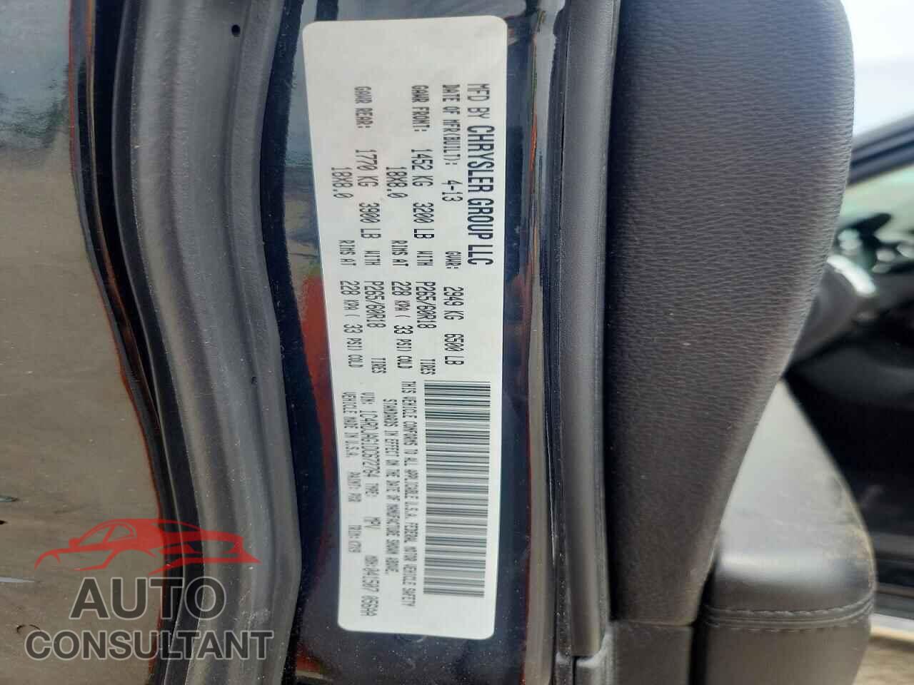 DODGE DURANGO 2013 - 1C4RDJAG1DC672764