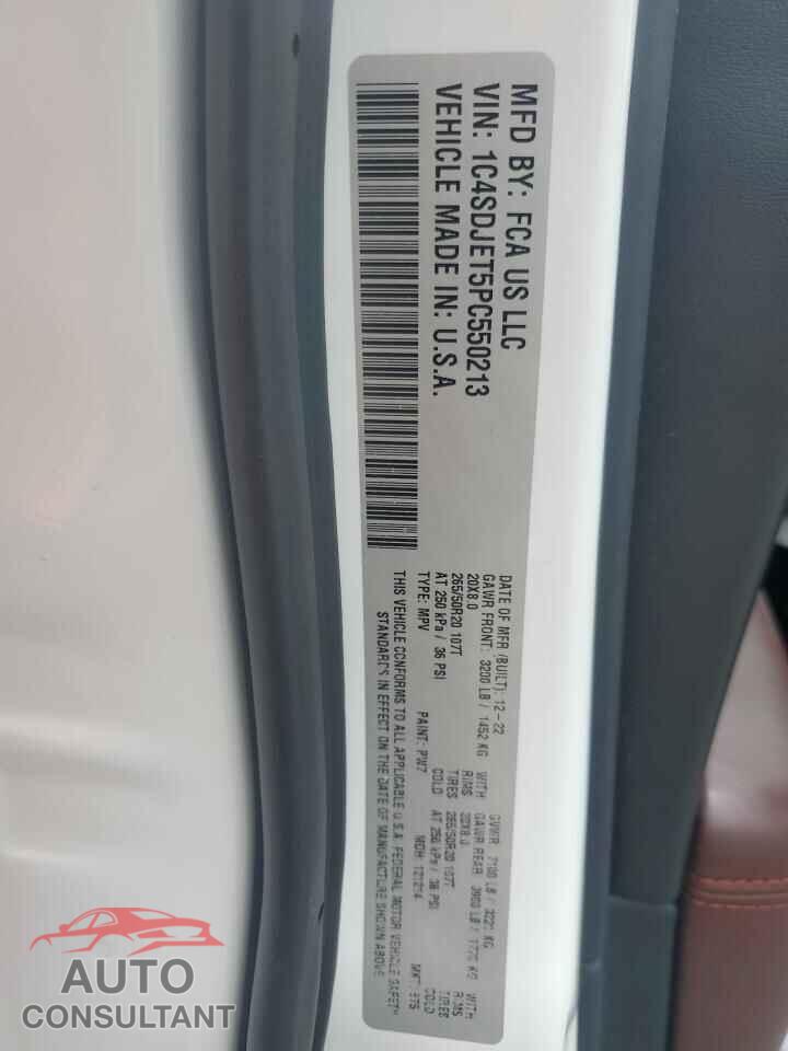 DODGE DURANGO 2023 - 1C4SDJET5PC550213