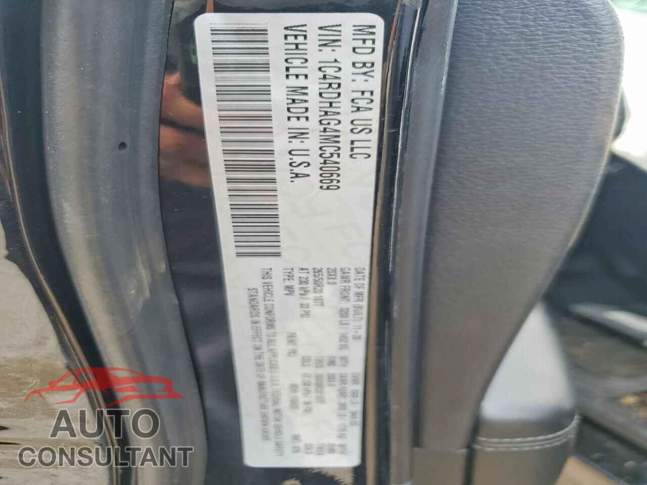 DODGE DURANGO 2021 - 1C4RDHAG4MC540669