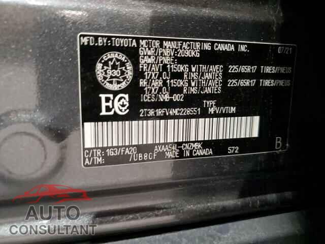 TOYOTA RAV4 2021 - 2T3R1RFV4MC228551