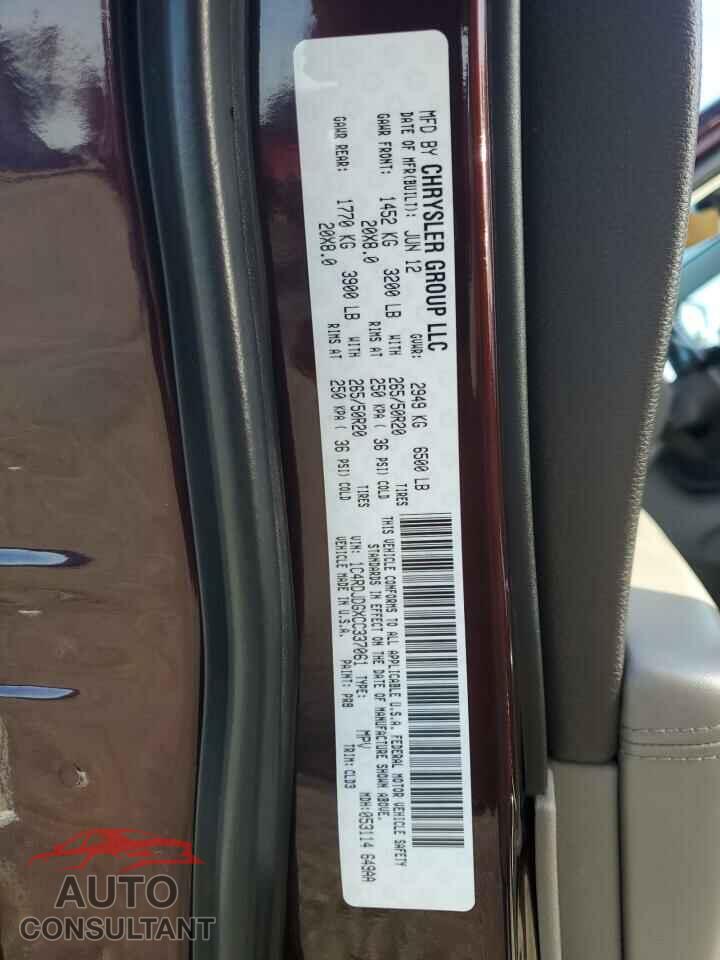 DODGE DURANGO 2012 - 1C4RDJDGXCC337061