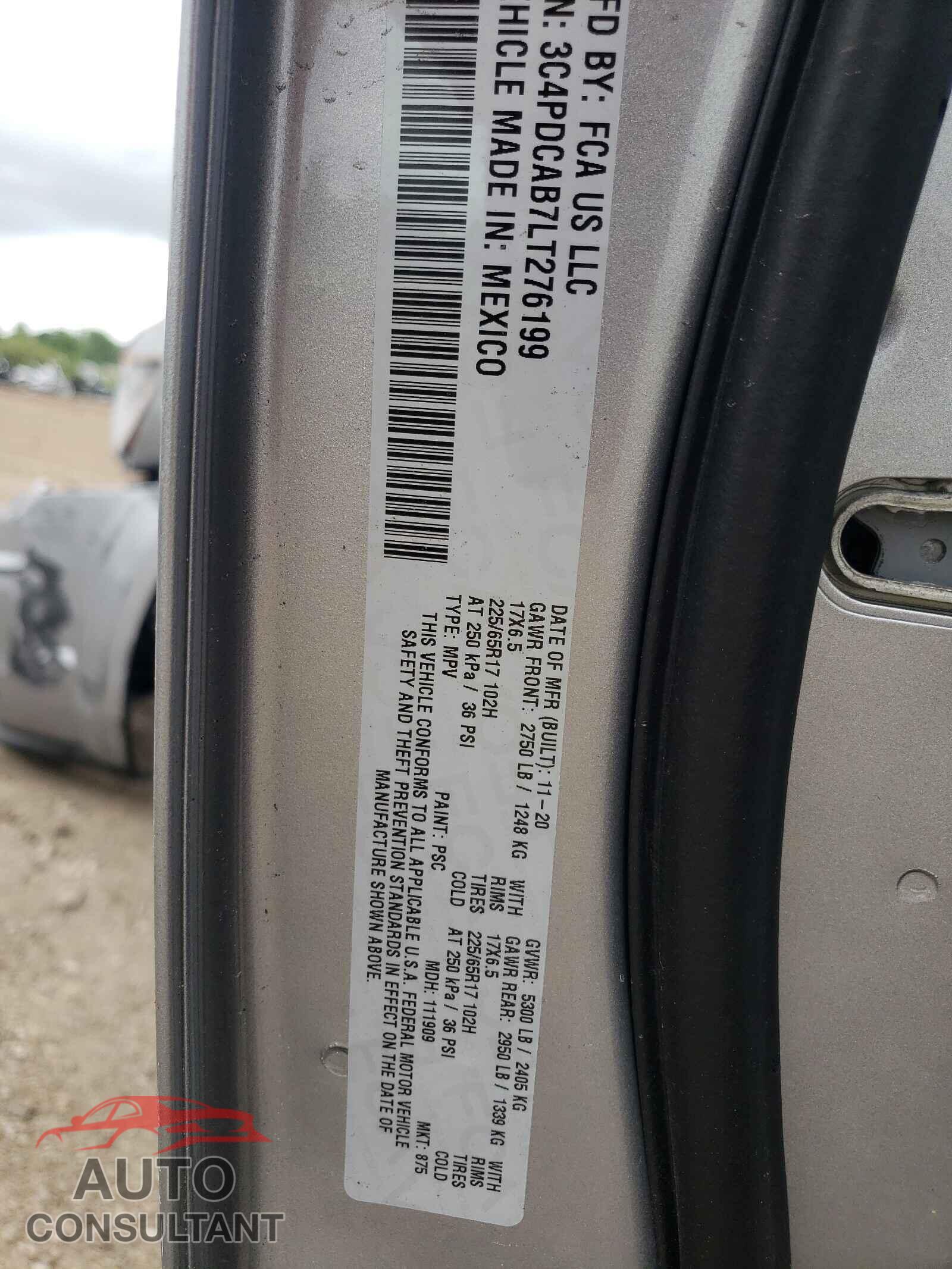 DODGE JOURNEY 2020 - 3C4PDCAB7LT276199