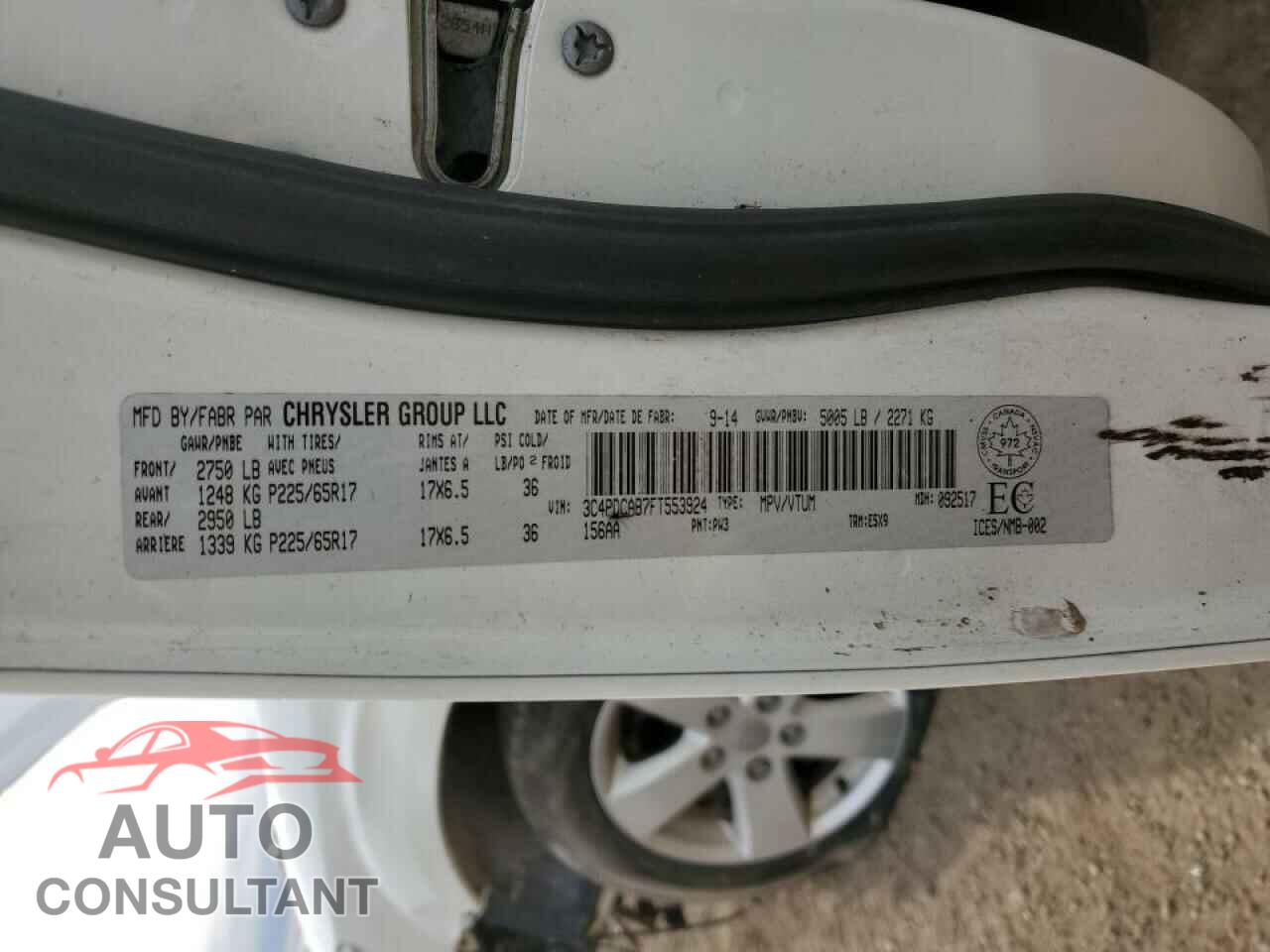 DODGE JOURNEY 2015 - 3C4PDCAB7FT553924