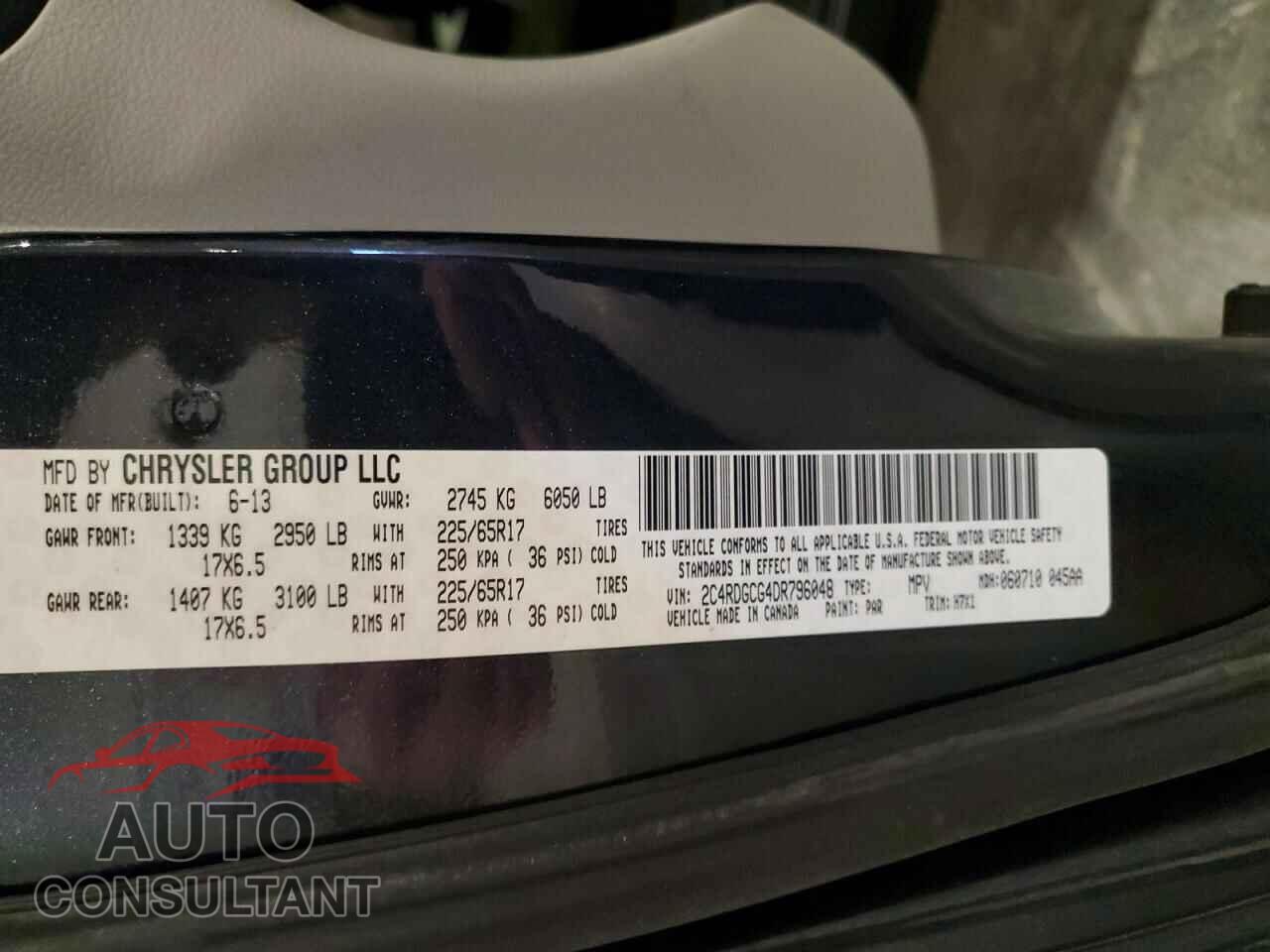 DODGE CARAVAN 2013 - 2C4RDGCG4DR796048