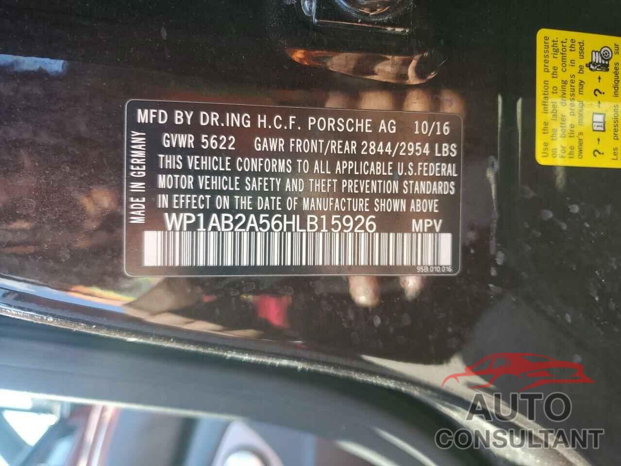 PORSCHE MACAN 2017 - WP1AB2A56HLB15926