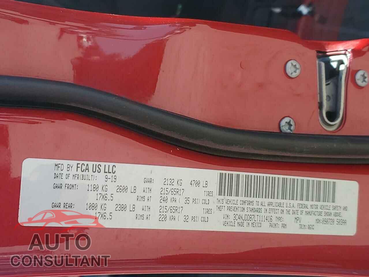 JEEP COMPASS 2020 - 3C4NJDDB7LT111416