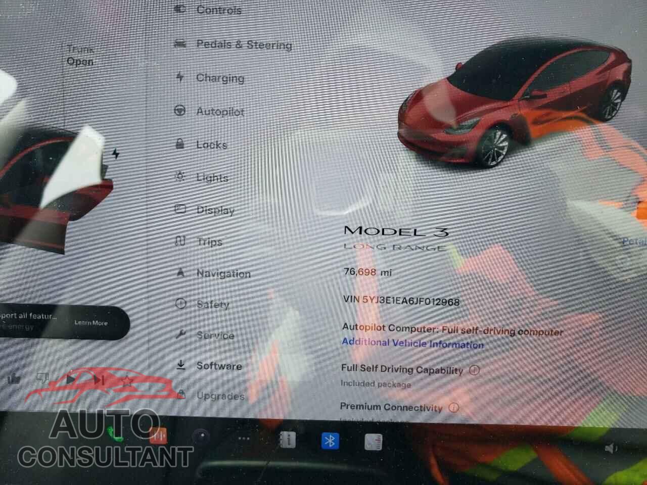 TESLA MODEL 3 2018 - 5YJ3E1EA6JF012968