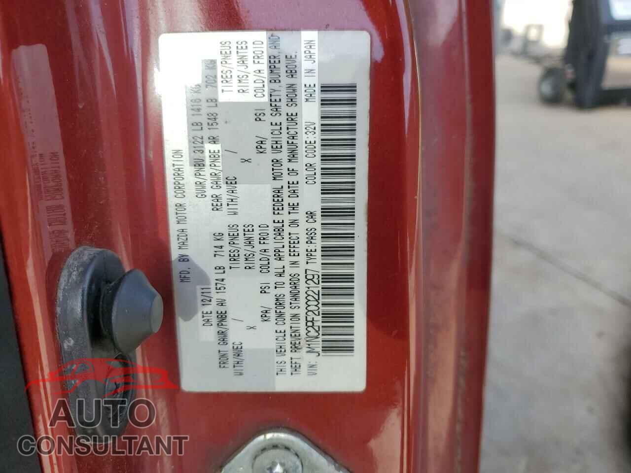 MAZDA MX5 2012 - JM1NC2PF2C0221297