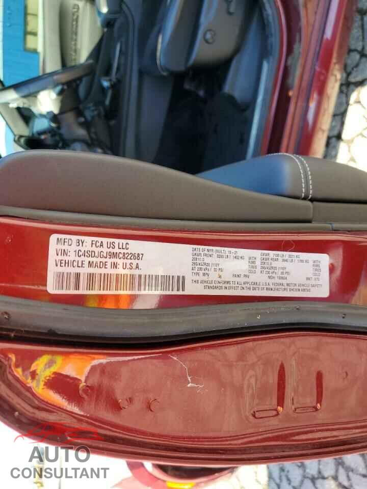 DODGE DURANGO 2021 - 1C4SDJGJ9MC822687