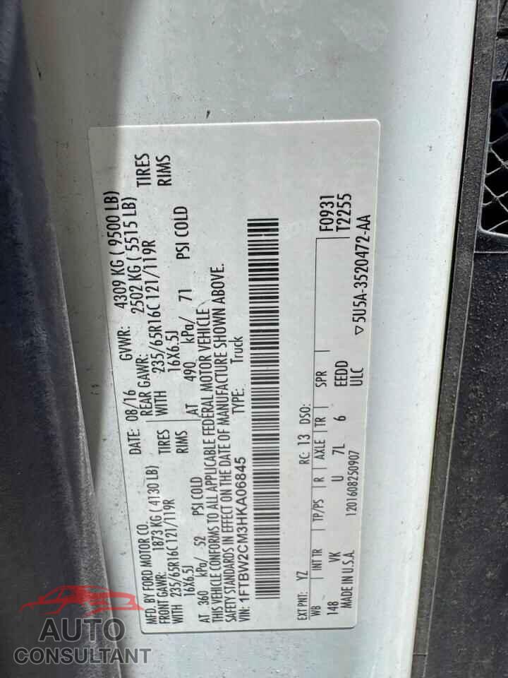 FORD TRANSIT 2017 - 1FTBW2CM3HKA06845
