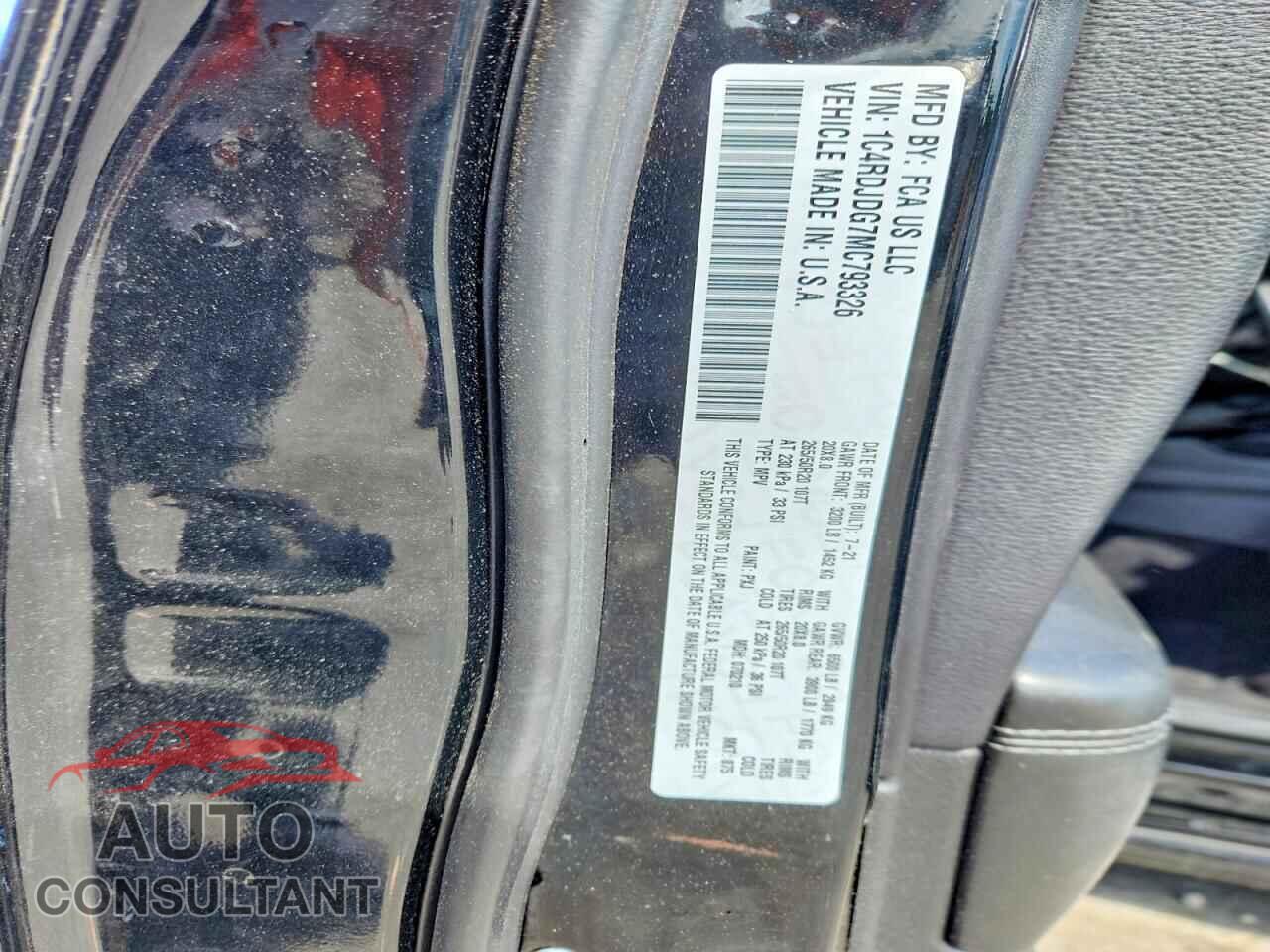 DODGE DURANGO 2021 - 1C4RDJDG7MC793326