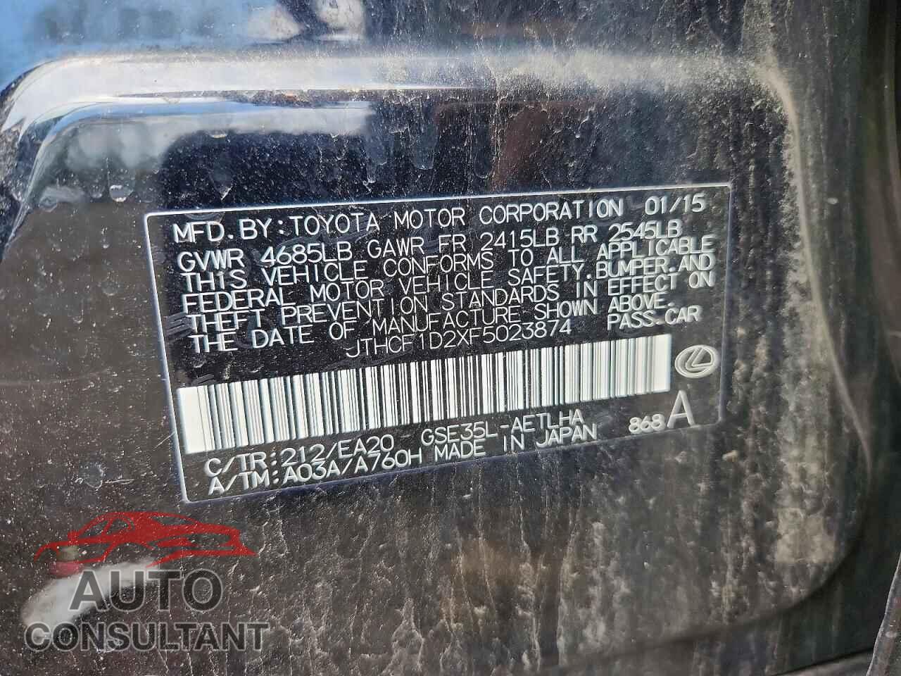 LEXUS IS 2015 - JTHCF1D2XF5023874