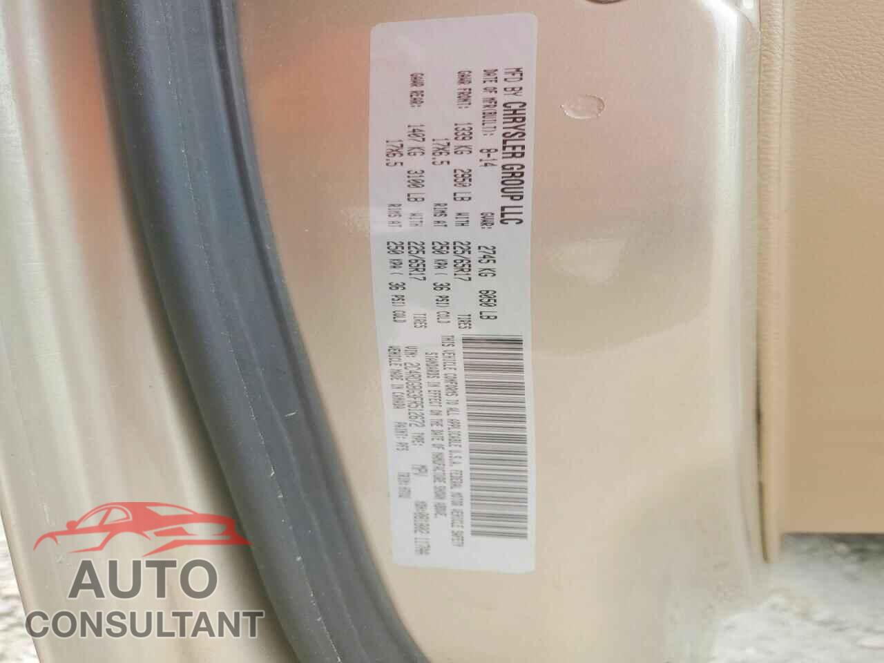 DODGE CARAVAN 2015 - 2C4RDGBG3FR512672