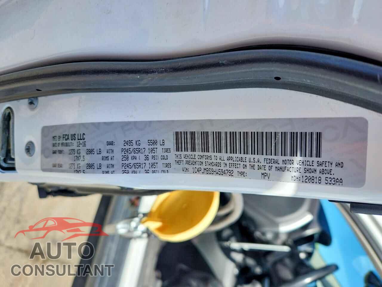 JEEP CHEROKEE 2017 - 1C4PJMBS9HW594792