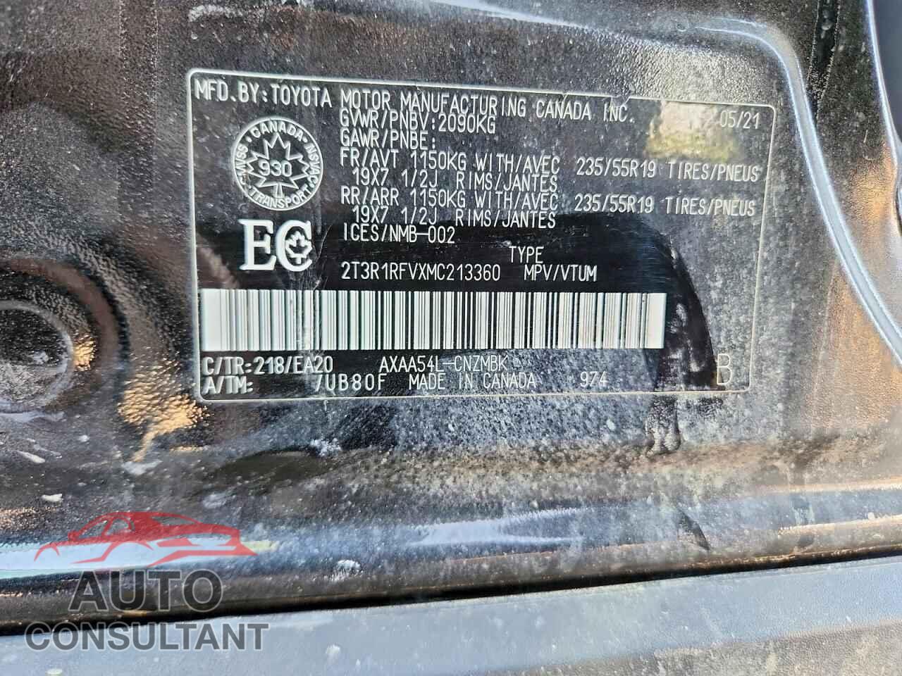 TOYOTA RAV4 2021 - 2T3R1RFVXMC213360
