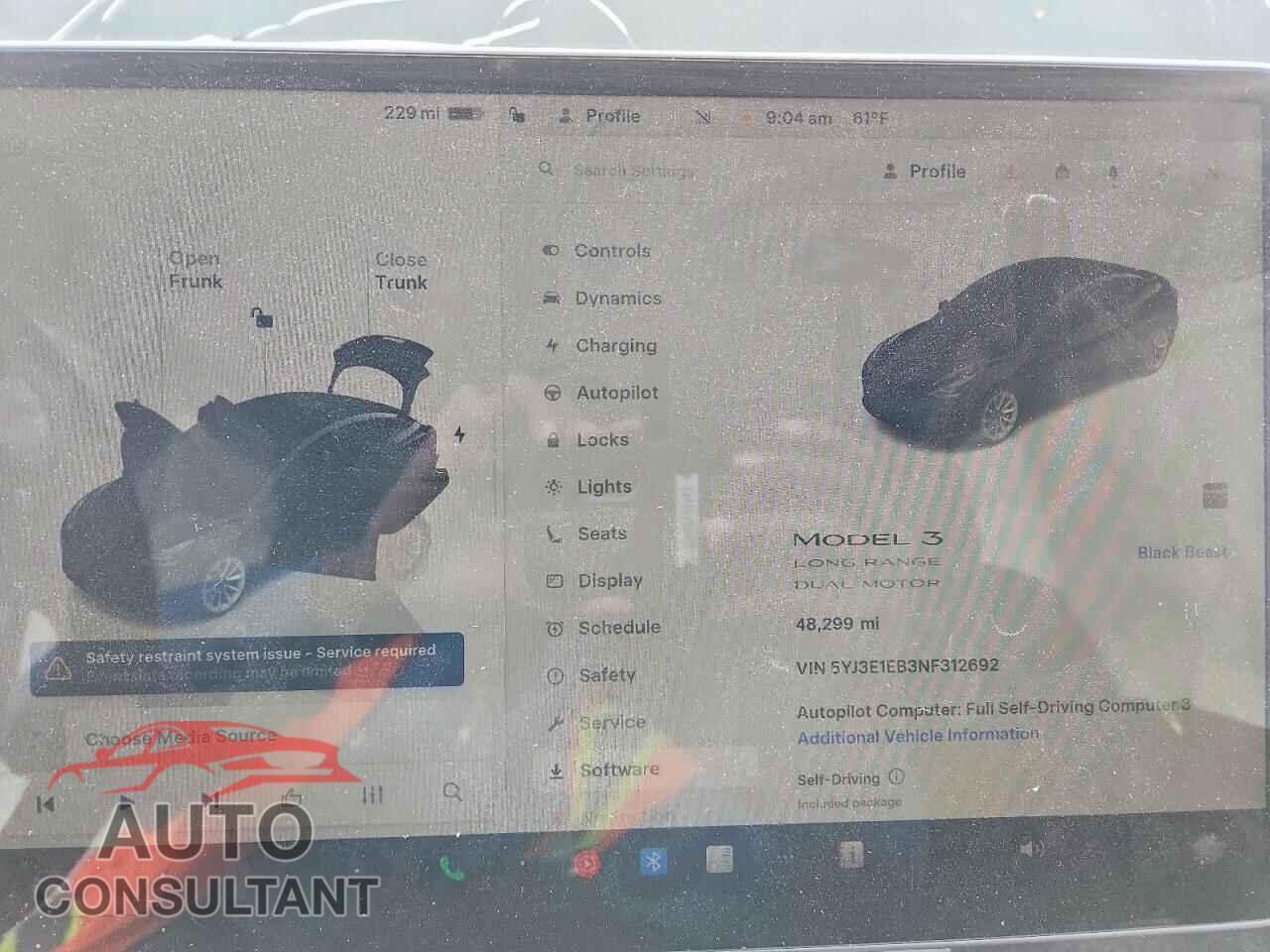TESLA MODEL 3 2022 - 5YJ3E1EB3NF312692