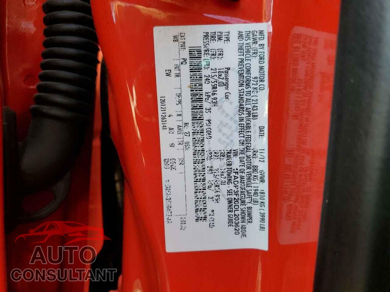 FORD FOCUS 2013 - 1FADP3F20DL203620