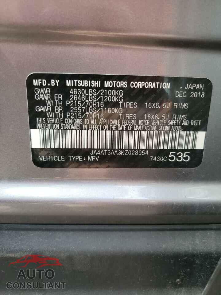 MITSUBISHI ECLIPSE 2019 - JA4AT3AA3KZ028954