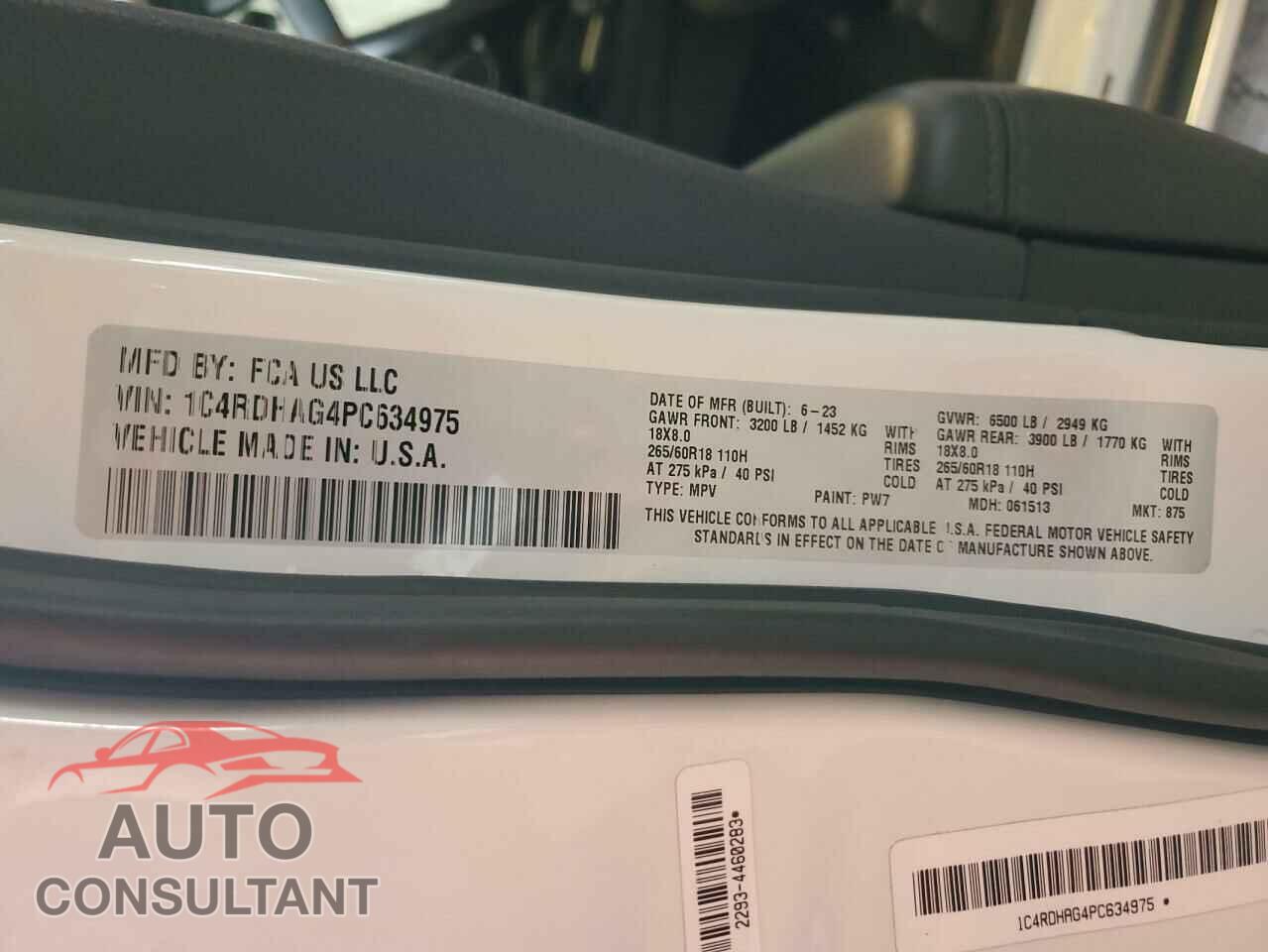 DODGE DURANGO 2023 - 1C4RDHAG4PC634975