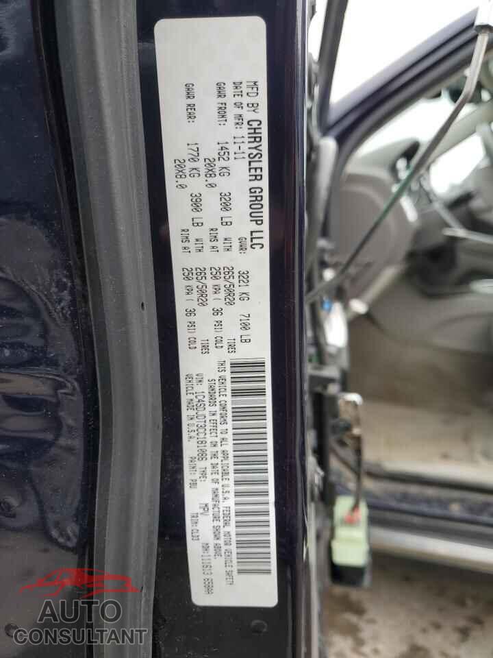 DODGE DURANGO 2012 - 1C4SDJDT3CC181086