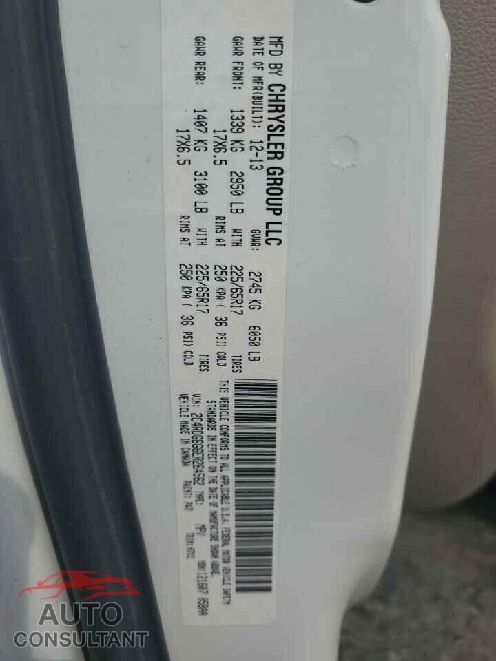 DODGE CARAVAN 2014 - 2C4RDGBG6ER264562