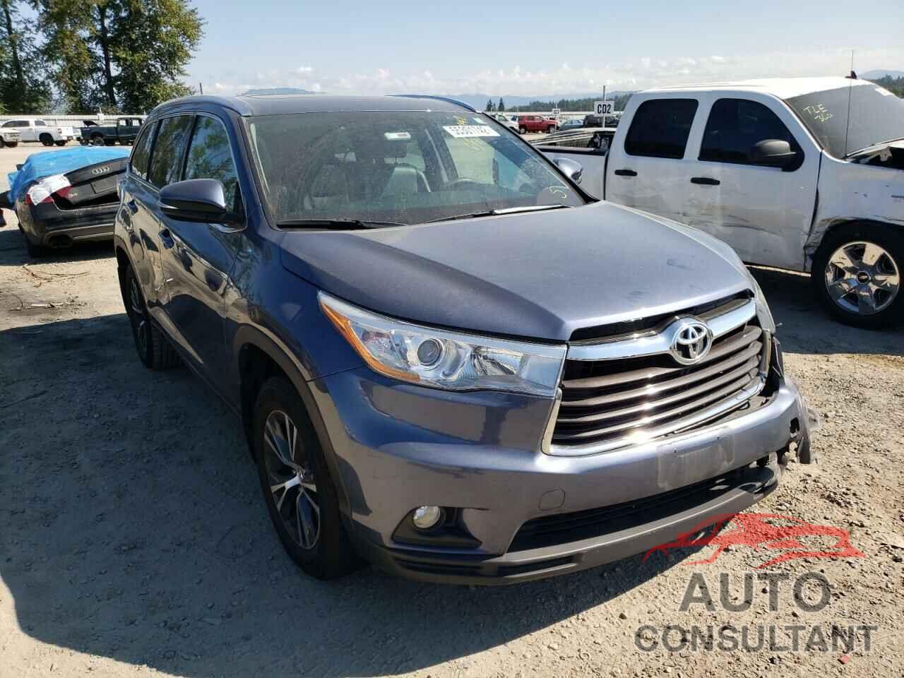 TOYOTA HIGHLANDER 2016 - 5TDJKRFH9GS236024
