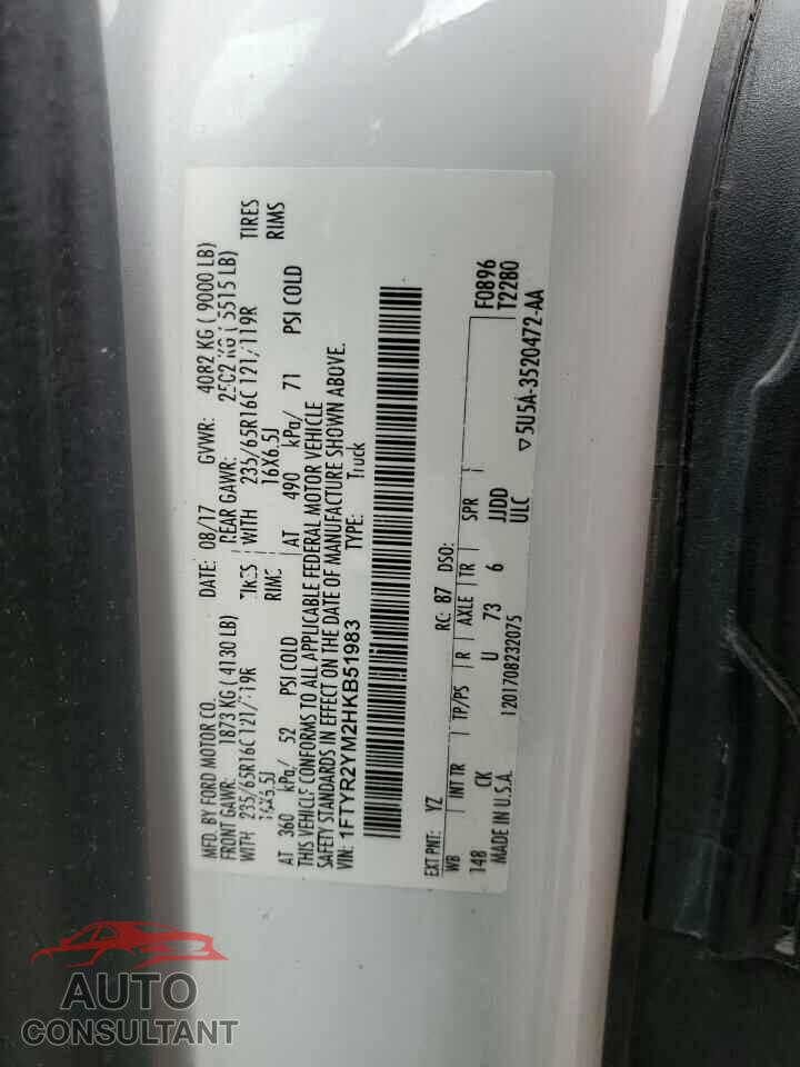 FORD TRANSIT 2017 - 1FTYR2YM2HKB51983