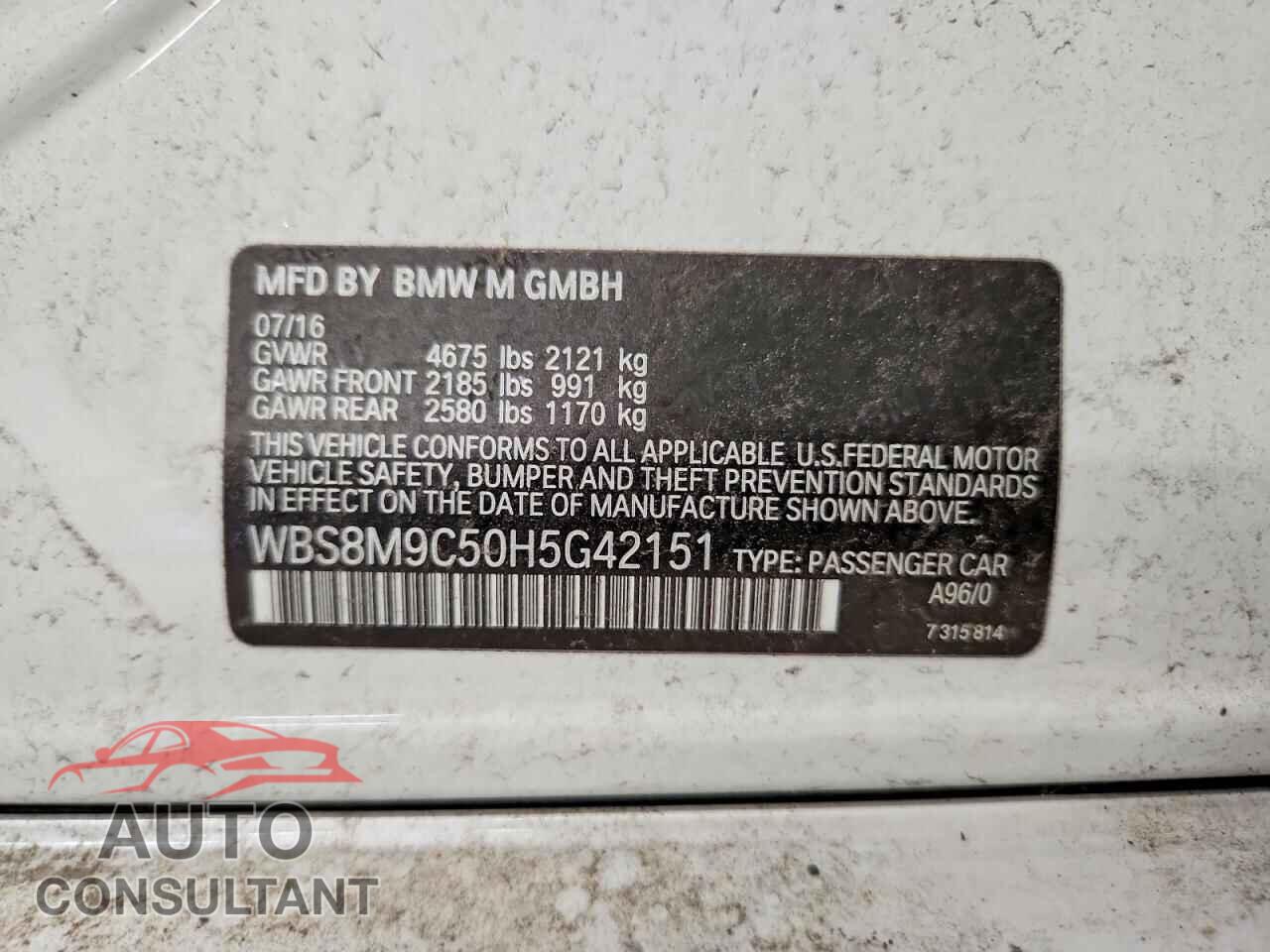 BMW M3 2017 - WBS8M9C50H5G42151