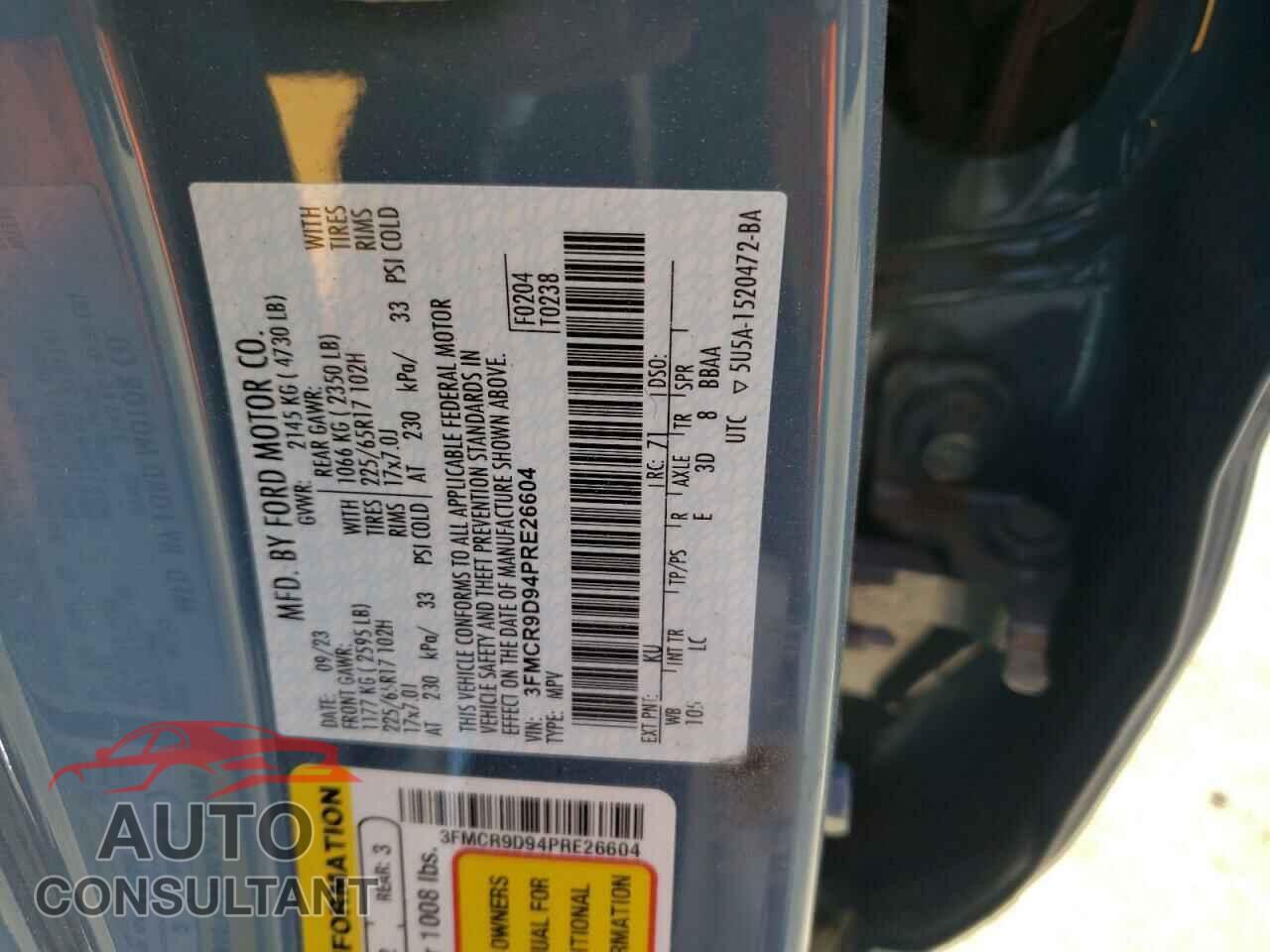 FORD BRONCO 2023 - 3FMCR9D94PRE26604