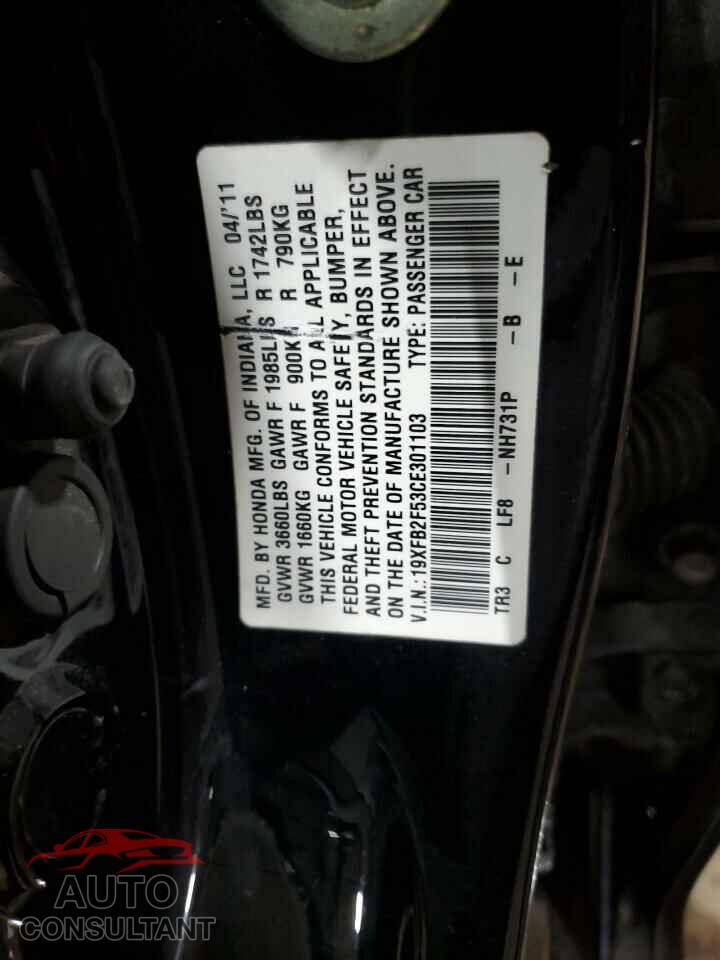 HONDA CIVIC 2012 - 19XFB2F53CE301103