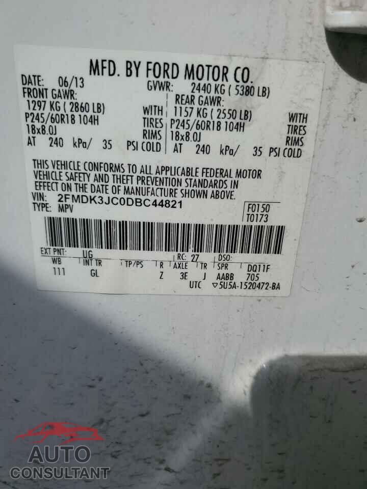 FORD EDGE 2013 - 2FMDK3JC0DBC44821