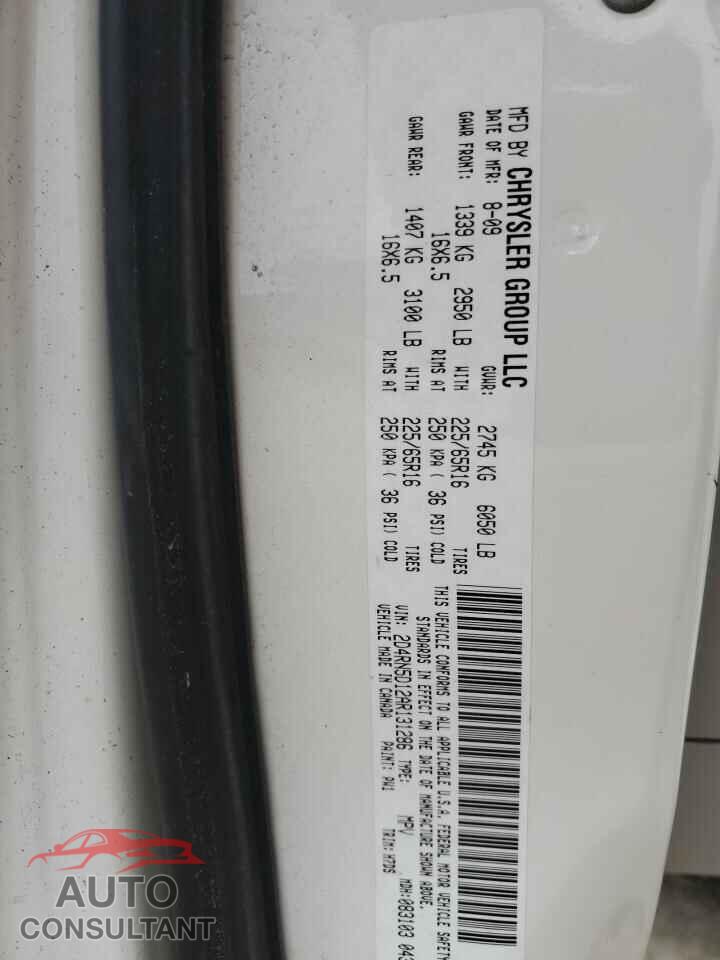 DODGE CARAVAN 2010 - 2D4RN5D12AR131286