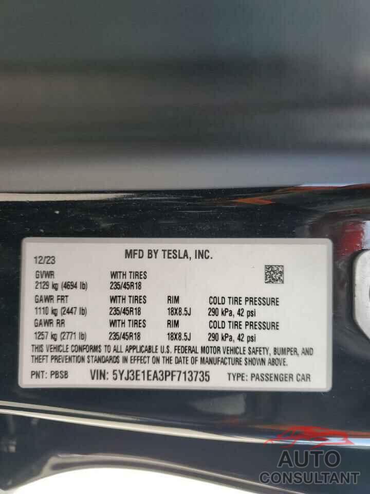 TESLA MODEL 3 2023 - 5YJ3E1EA3PF713735